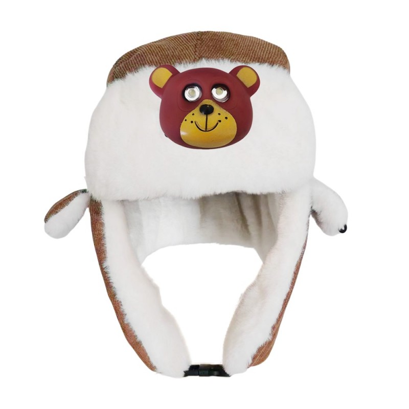 Brun barnhatt med ljus tigerstil