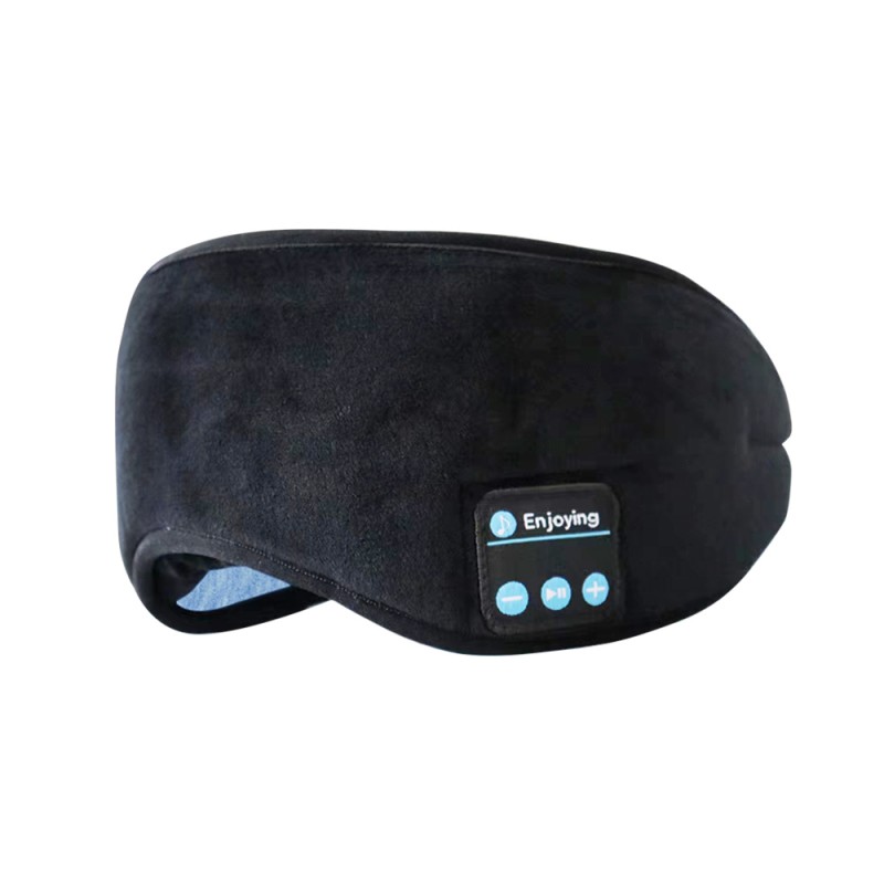 Bomull Bluetooth Sleep Eye Mask Sleep Hörlurar Svart