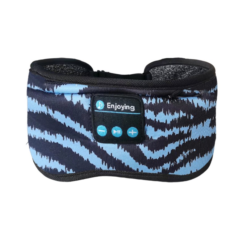 Bomull Zebra Blå Bluetooth ögonmask