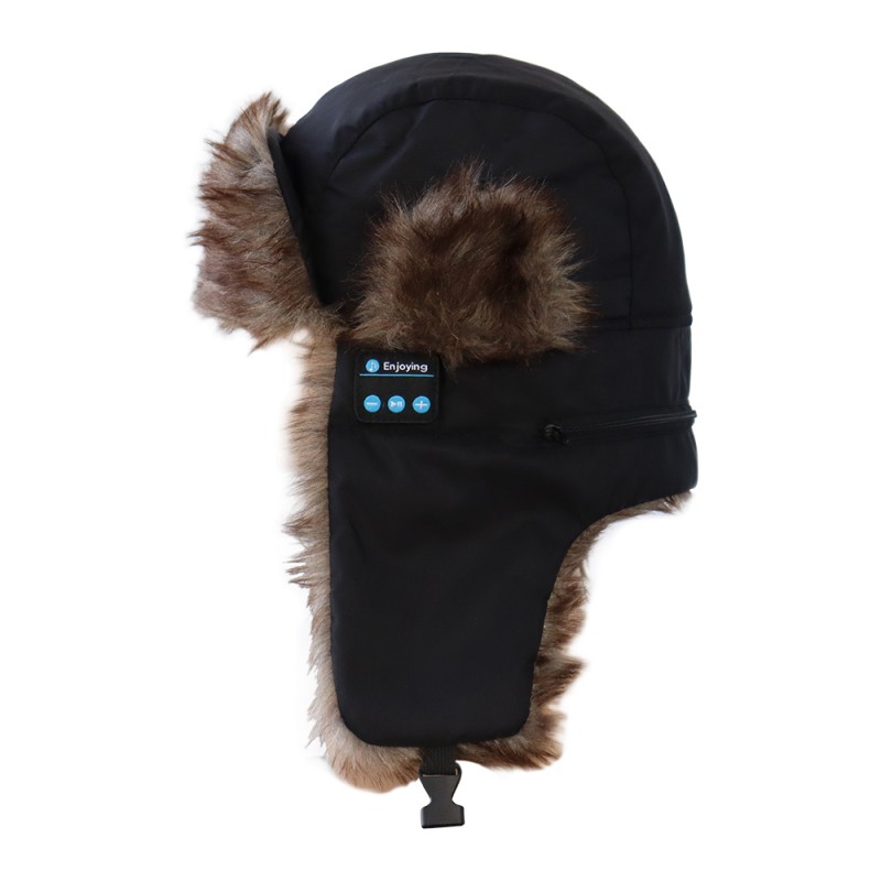Masklös svart Bluetooth Trapper Hat